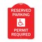 Signmission Reserved Parking Permit Required W/ Graphic, Red & White Aluminum Sign, 18" x 24", RW-1824-23059 A-DES-RW-1824-23059 - alternate 1